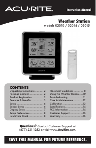 Manual AcuRite 02010 Weather Station