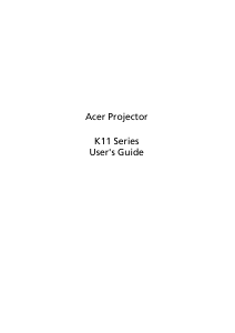 Manual Acer K11 Projector