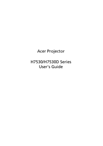 Bruksanvisning Acer H7530D Projektor