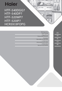 Manuál Haier HCR5919FOPG Lednice s mrazákem