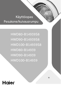 Käyttöohje Haier HWD80-B14939S8 Kuivaava pesukone