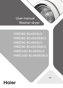 Bruksanvisning Haier HWD80-B14959U1 Kombinerad tvätt-tork