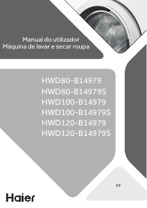 Manual Haier HWD80-B14979 Máquina de lavar e secar roupa
