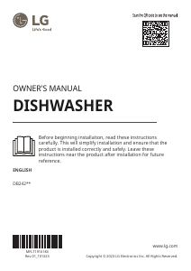 Manual LG DB242TX Dishwasher