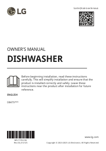 Handleiding LG DB475TXS Vaatwasser
