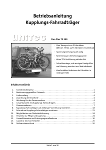 Bedienungsanleitung Unitec Duo Plus 75340 Fahrradträger