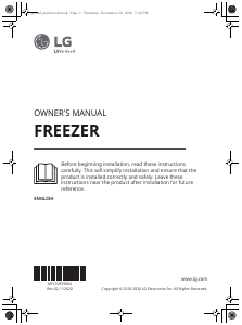Bruksanvisning LG GF5237PZJZ1 Frys