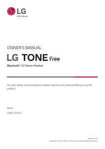 Manual LG TONE-DT60Q Headphone