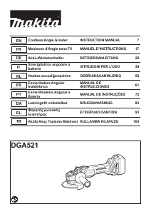 Manual de uso Makita DGA521 Amoladora angular