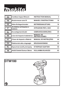 Manual Makita DTW180 Chave de impacto