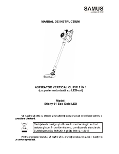 Manual Samus Sticky 61 Eco Gold LED Aspirator