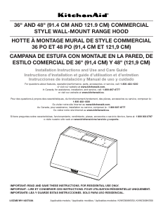 Mode d’emploi KitchenAid KVWC908KSS Hotte aspirante