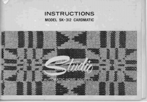 Manual Studio SK-312 Knitting Machine