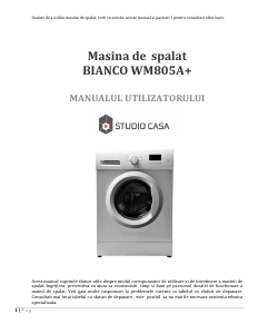 Manual Studio Casa WM805A+ Mașină de spălat