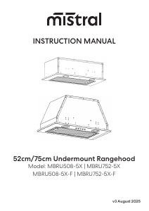 Bruksanvisning Mistral MBRU752-5X Köksfläkt