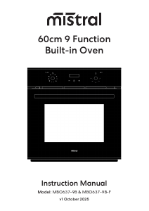 Handleiding Mistral MBO637-9B Oven