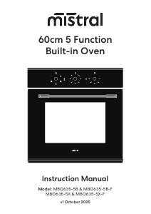 Handleiding Mistral MBO635-5X Oven