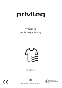 Bedienungsanleitung Privileg PT 840C W Trockner