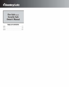 Manual SentrySafe TW8-331 Safe