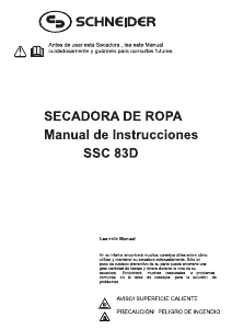 Manual de uso Schneider SSC 83D Secadora