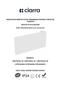 Mode d’emploi Ciarra CBHTD15A-W Chauffage