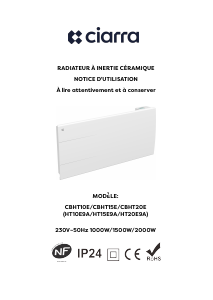Mode d’emploi Ciarra CBHT10E Chauffage