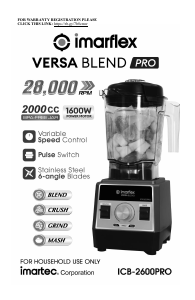 Handleiding Imarflex ICB-2600PRO Blender