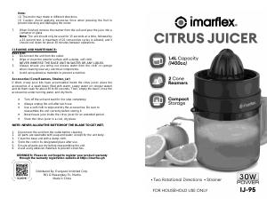 Manual Imarflex IJ-95 Citrus Juicer