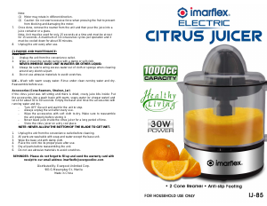 Bruksanvisning Imarflex IJ-85 Citruspress