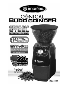 Manual Imarflex IBG-225C Coffee Grinder