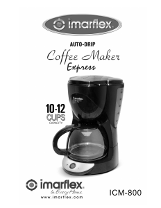 Bruksanvisning Imarflex ICM-800 Kaffebryggare