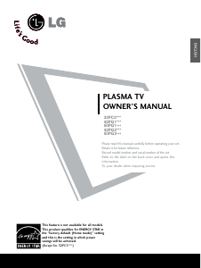 Bruksanvisning LG 42PG200R Plasma TV