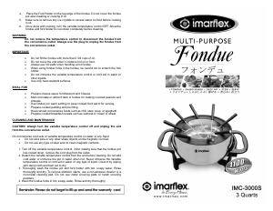 Bruksanvisning Imarflex IMC-3000S Fondue