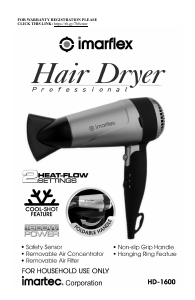 Manual Imarflex HD-1600 Hair Dryer