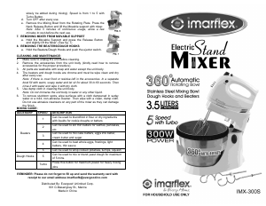 Manual Imarflex IMX-300S Hand Mixer