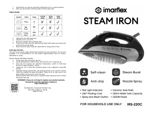 Bruksanvisning Imarflex IRS-220C Strykjärn