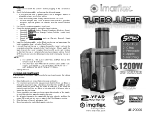 Manual Imarflex IJE-9000S Juicer