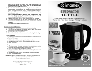 Handleiding Imarflex IK-317P Waterkoker