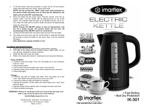 Handleiding Imarflex IK-301 Waterkoker