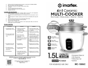 Handleiding Imarflex IRC-150GC Multicooker