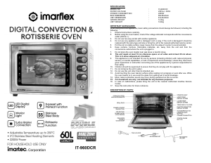 Bruksanvisning Imarflex IT-960DCR Ugn