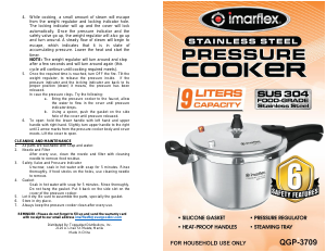 Bruksanvisning Imarflex QGP-3709 Tryckkokare