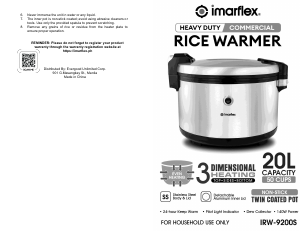 Bruksanvisning Imarflex IRW-9200S Riskokare