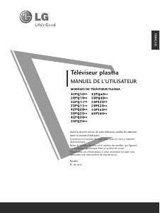 Mode d’emploi LG 42PQ1100 Téléviseur plasma