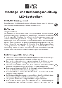 Bruksanvisning Lampura 1015273400 Lampa