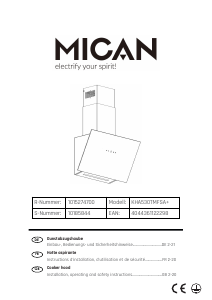 Manual Mican KHA530TMFSA+ Cooker Hood
