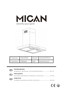 Mode d’emploi Mican TSHA530TMFSA+ Hotte aspirante
