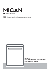 Bedienungsanleitung Mican GSV45D Geschirrspüler