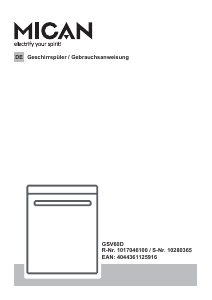 Bedienungsanleitung Mican GSV60D Geschirrspüler