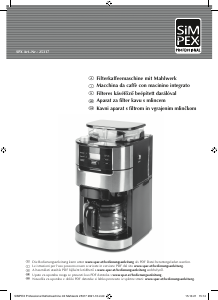 Bedienungsanleitung Simpex 25317 Kaffeemaschine